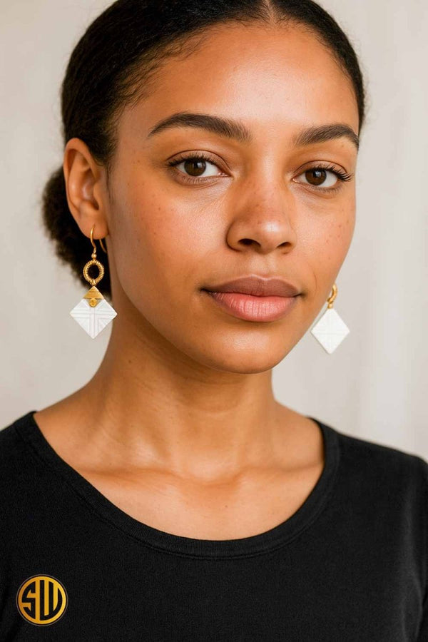 Boucles d’Oreilles “Massai” – Élégance Éthique & Design Géométrique