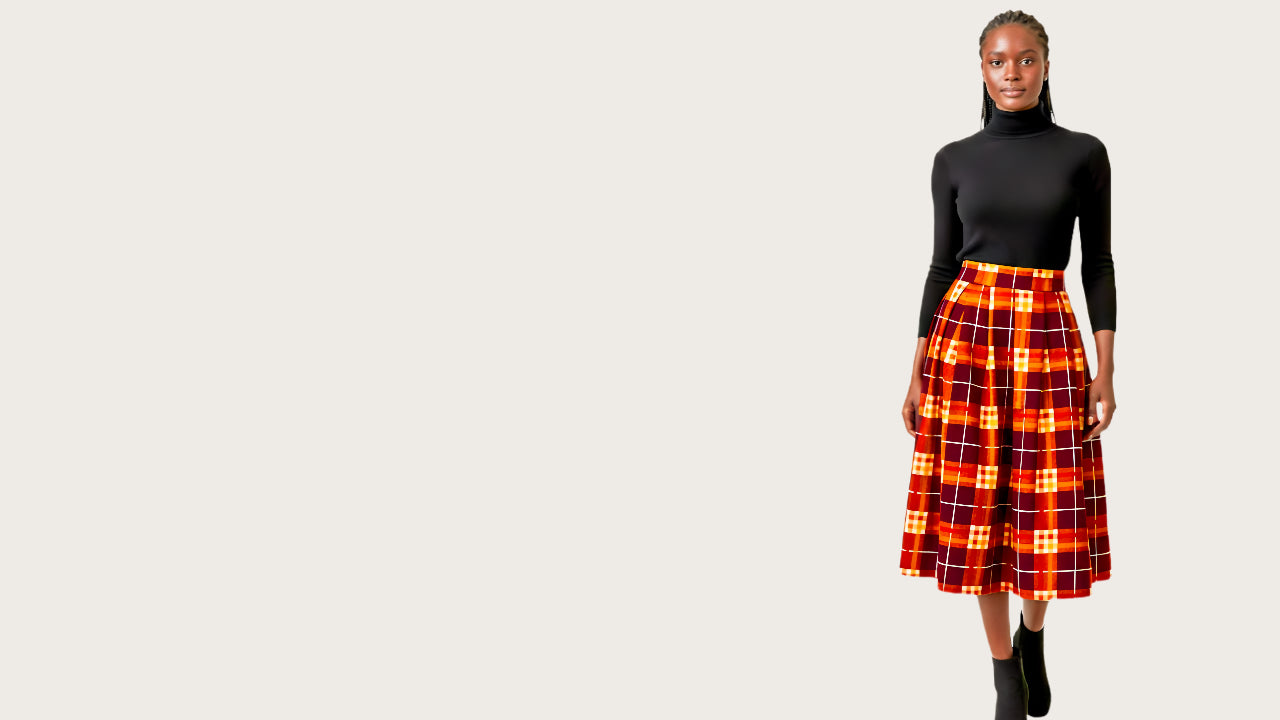 jupe wax en carreaux
