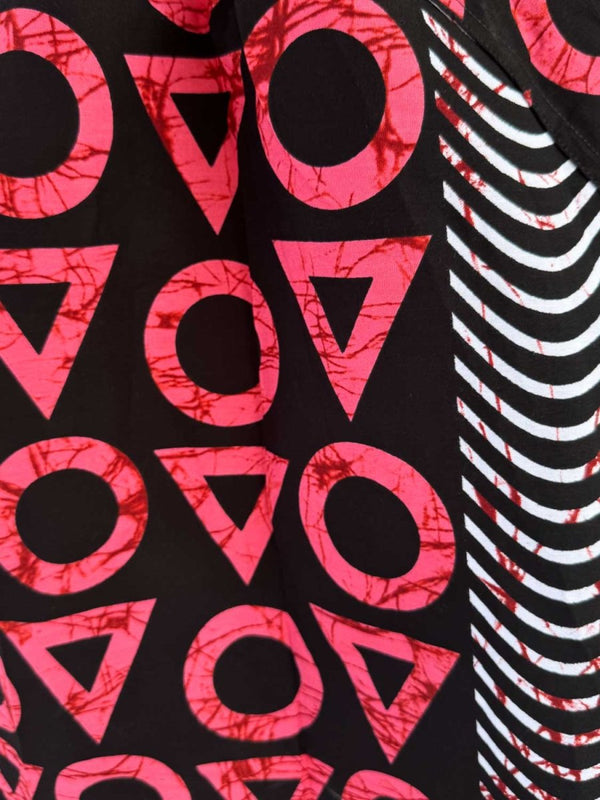 Jupe wax africaine Djénéba motifs géométriques taille élastique zoom