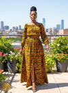 Jupe Longue Africaine & Crop Top en Wax Mya – Élégance & Style Authentique