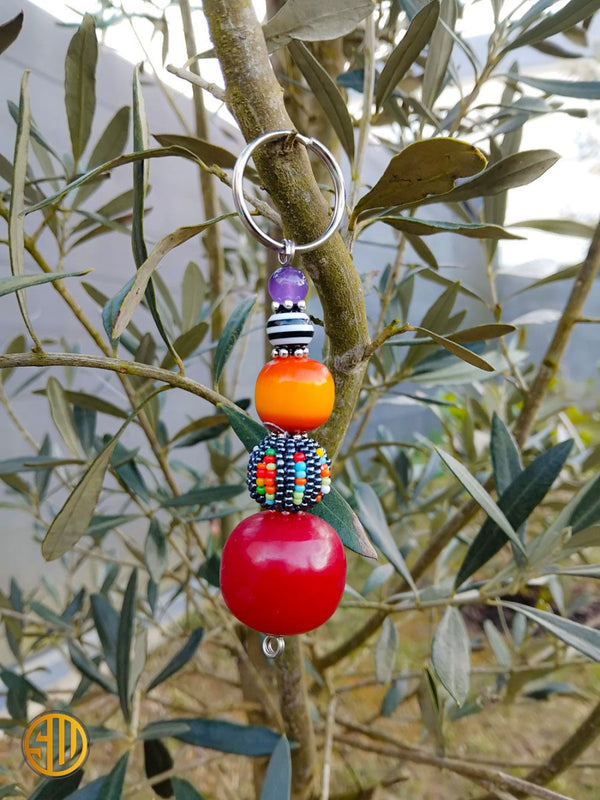 Porte - clé perlé masaï – Fait main au Kenya