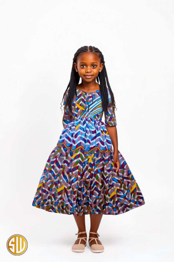 Robe Africaine en Wax pour Fille Sira - SublimeWax