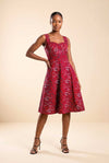 Robe Nina en wax, coupe cintrée et jupe évasée