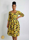 Skater in yellow wax print – African graphic pattern