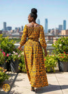 Jupe Longue Africaine & Crop Top en Wax Mya – Élégance & Style Authentique