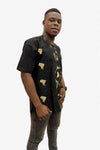 Chemise Africaine en Coton Noir avec Motifs Africains - SublimeWax