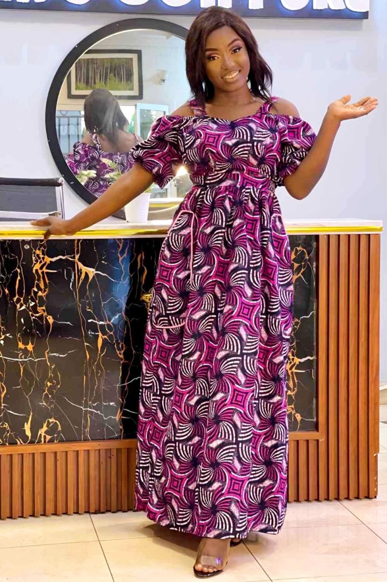 Robe évasée Modèle De Robe Pagne Pour Jeune Fille Modèle Tissu