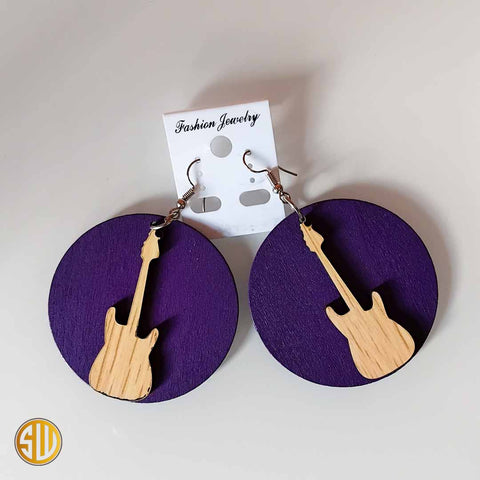 African Round Guitar Earrings - SublimeWax