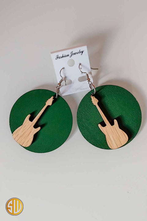 African Round Guitar Earrings - SublimeWax