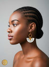 Boucles d'Oreilles en Corne blanche Artisanale - Kenya