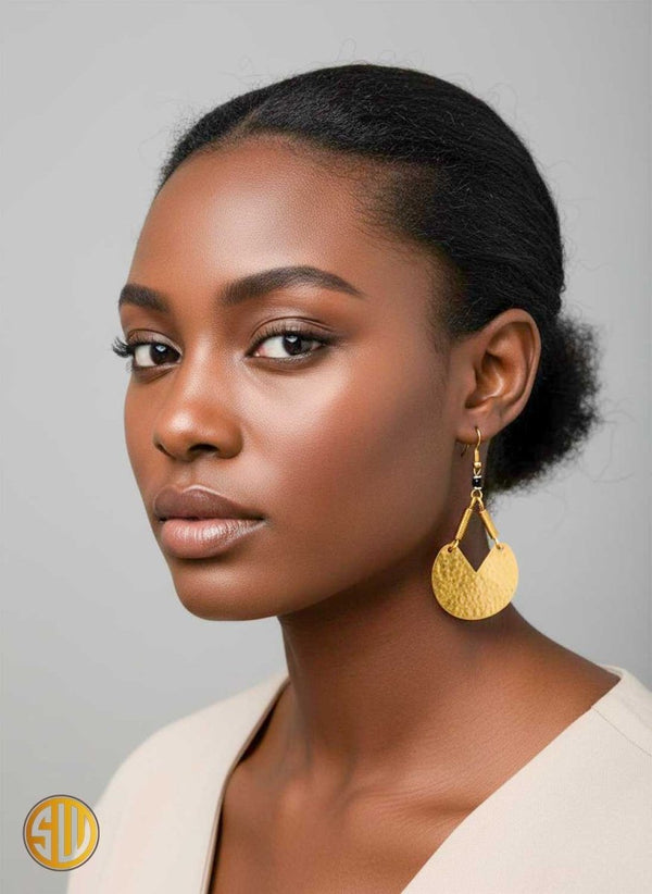 Boucles d'oreilles africaines Voi en laiton du Kenya