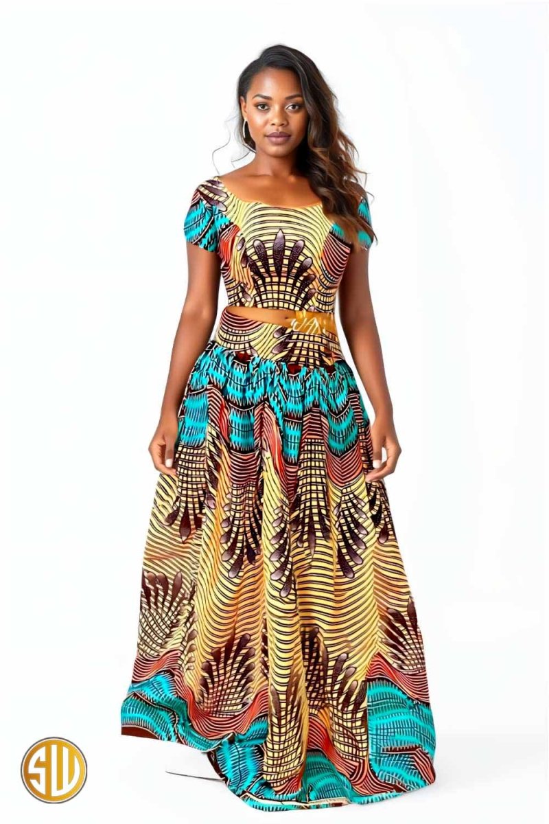 Tenue Africaine Jupe Modele Jupe Longue Pagne Africain