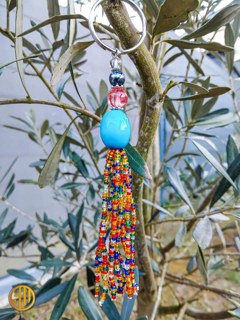 Porte - clé artisanal en perles Eva – Fait main au Kenya