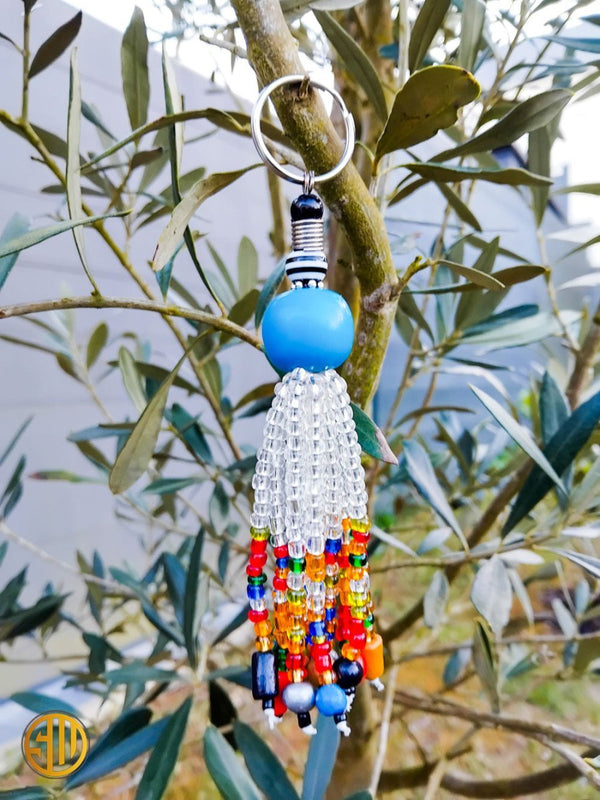 Porte-clé africain Eva en perles Massaï du Kenya