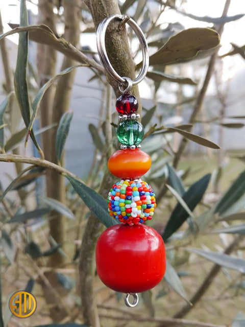 Porte - clé perlé masaï – Fait main au Kenya