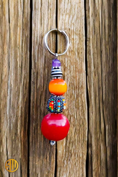 Porte - clé perlé masaï – Fait main au Kenya