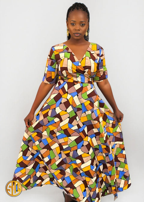 Robe africaine en wax Fati - SublimeWax