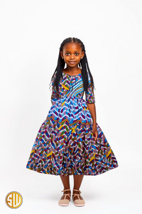Robe Africaine en Wax pour Fille Sira - SublimeWax