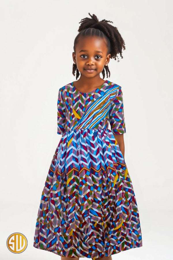 Robe Africaine en Wax pour Fille Sira - SublimeWax