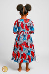 Robe fille africaine en wax fleur de mariage - Sublimewax