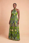 Robe infinity en wax verte – robe modulable élégante et polyvalente