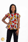 Top Peplum Wax Yara Sublimewax – Rouge, Orange & Blanc