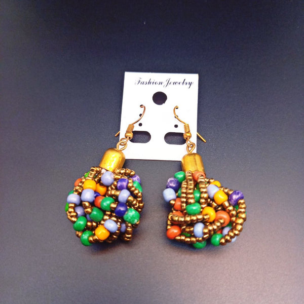 Boucles d'oreilles africaines Kayla en perles Massaï du Kenya