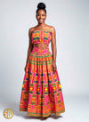 Ensemble africain en wax – Jupe longue et top bandeau