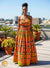 Ensemble africain en wax – Jupe longue et top bandeau