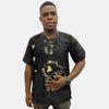 Chemise Africaine en Coton Noir avec Motifs Africains - SublimeWax XL