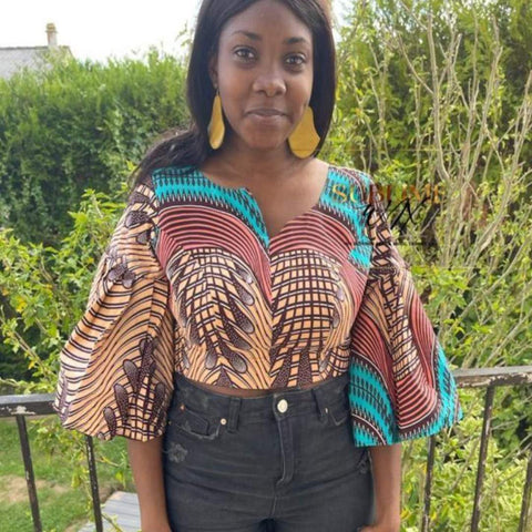 Crop Top Africain En Wax Karima - SublimeWax 0