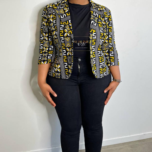 Veste en Wax à Manches 3/4 Olivia - SublimeWax