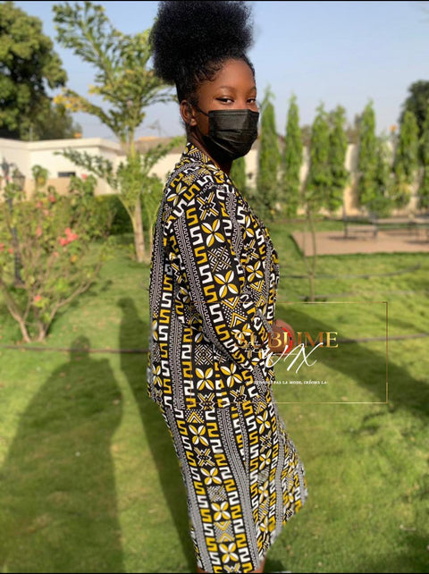 SublimeWax - African Set Jacket/Skirt In Wax Olivia