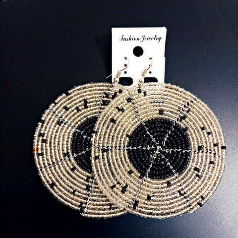 Boucles d'Oreilles en Perles Maasai Rondes Diya - SublimeWax 1