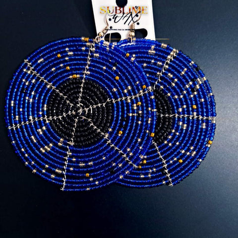 Boucles d'Oreilles en Perles Maasai Rondes Diya - SublimeWax 8