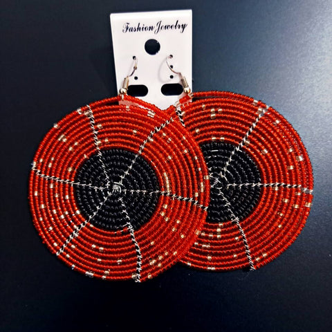 Boucles d'Oreilles en Perles Maasai Rondes Diya - SublimeWax 3