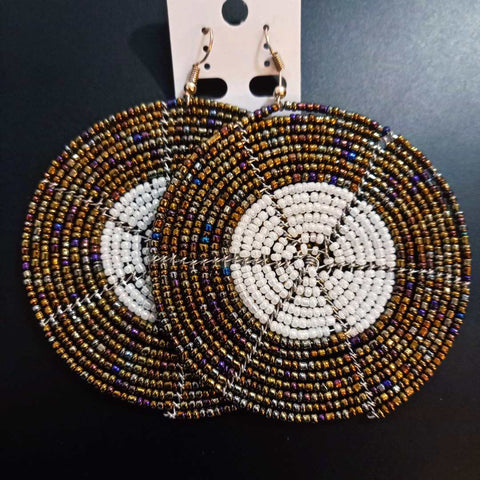 Boucles d'Oreilles en Perles Maasai Rondes Diya - SublimeWax 6