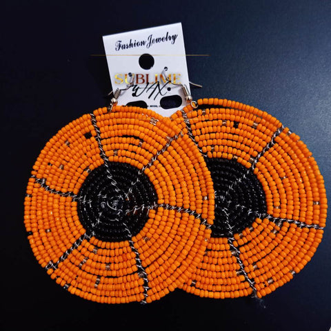 Boucles d'Oreilles en Perles Maasai Rondes Diya - SublimeWax 4