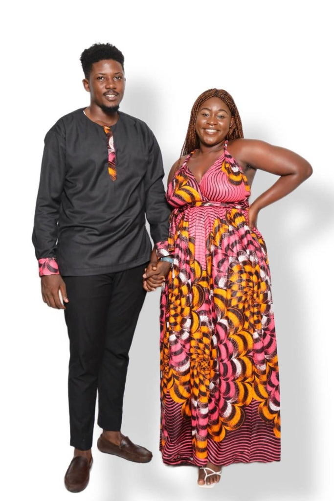 Détail finitions tenue wax couple – SublimeWax