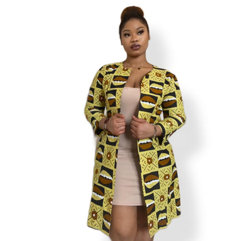 Veste Longue en Wax Nina - SublimeWax FR-42 US-10